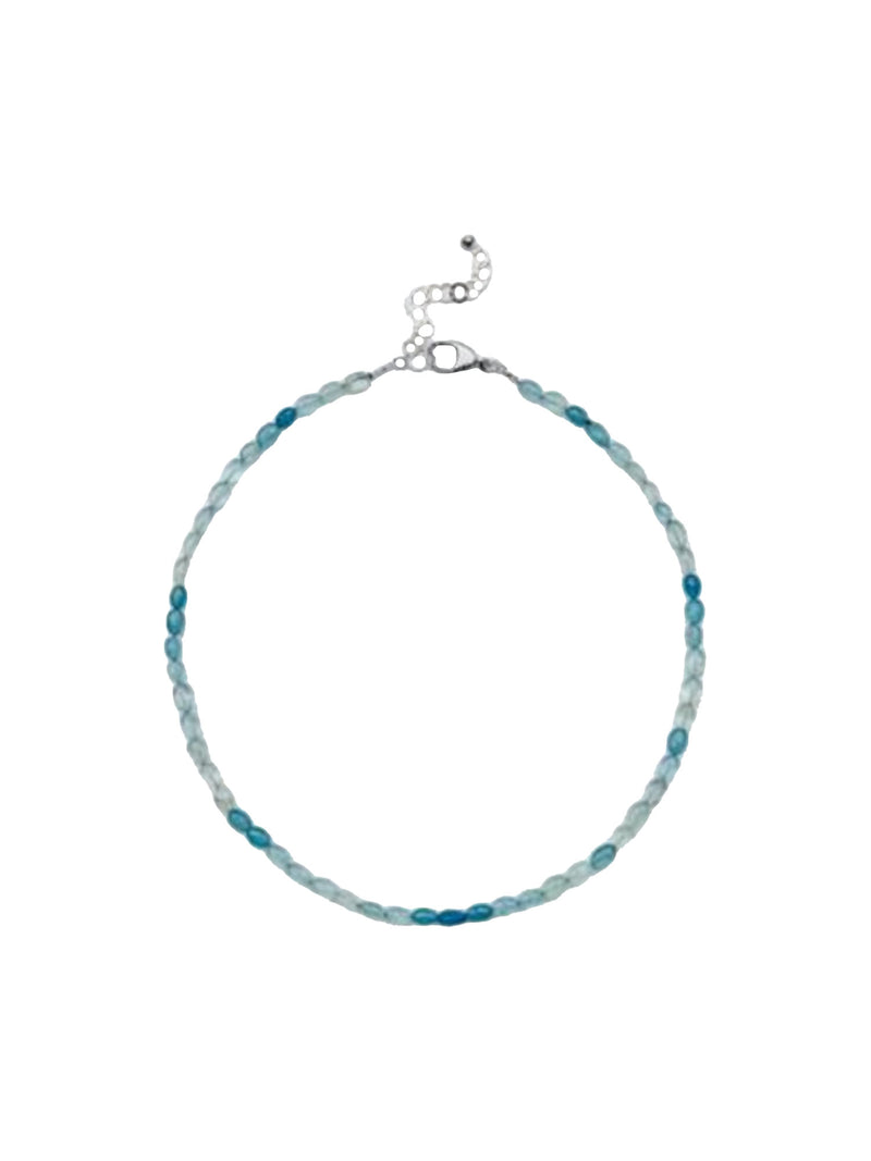JMNYC Faceted Oval Ombre Aquamarine Necklace