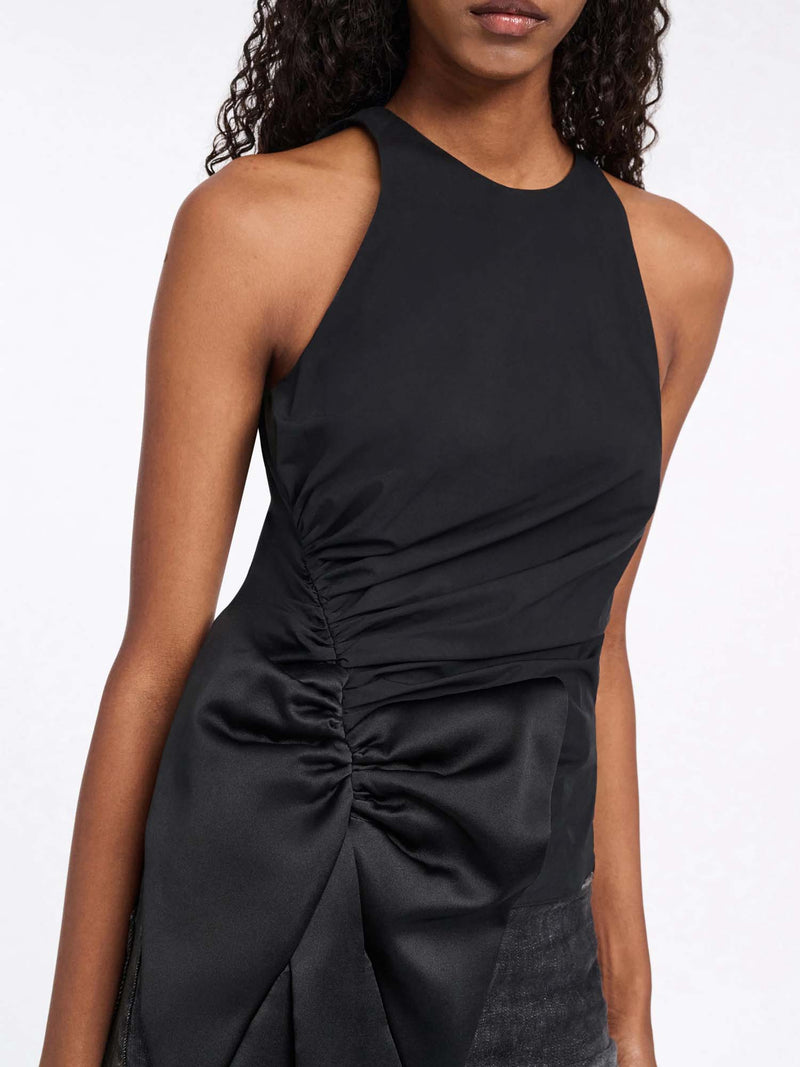 Dorothee Schumacher Poplin Power Sleeveless Top with Silk Duchesse Satin Bow