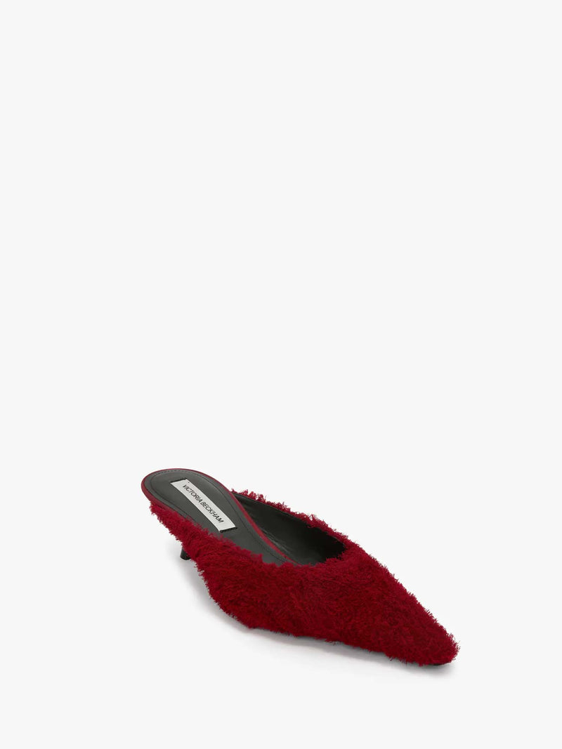 Victoria Beckham 45mm Embroidered Kitten Mule