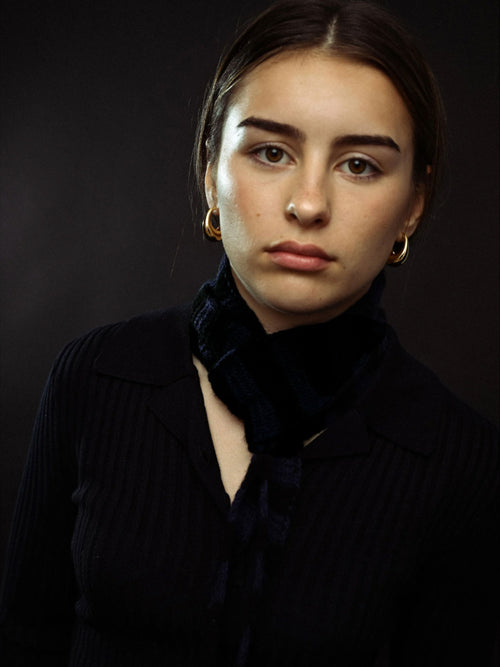 Abstract Skinny Monochrome Neck Scarf