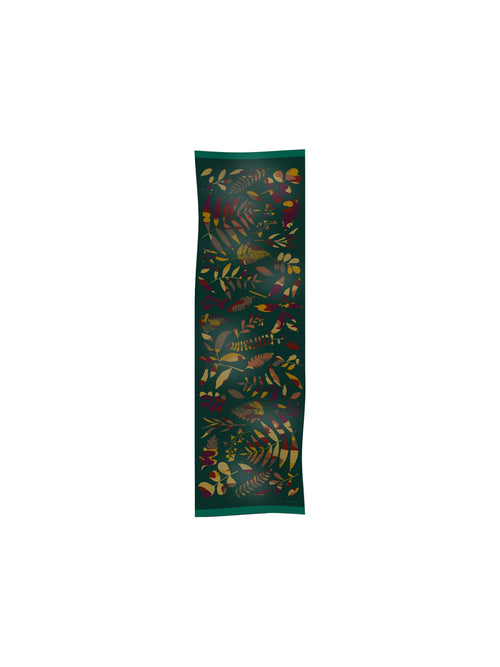 Cinzia Rocca Wool Scarf with Stylized Leaves