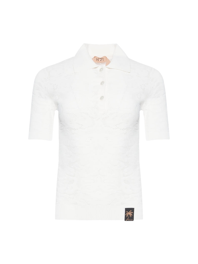 N&deg;21 Collared Knit Top