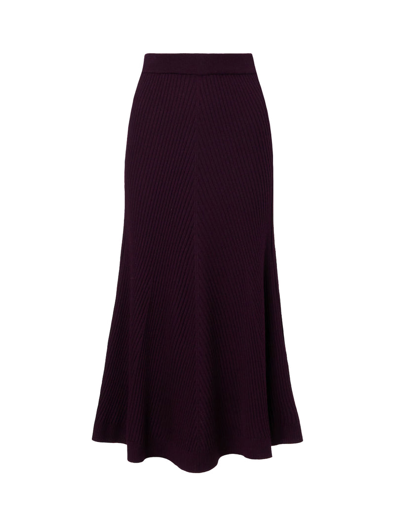 Victoria Beckham Ribbed Midi Skirt