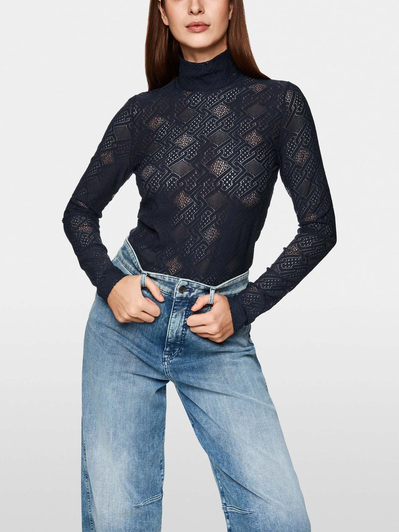 Marc Cain Sports Logo Lace Top