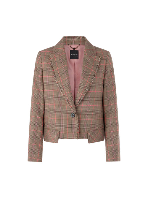 Marc Cain Classic Checked Blazer with Fringes