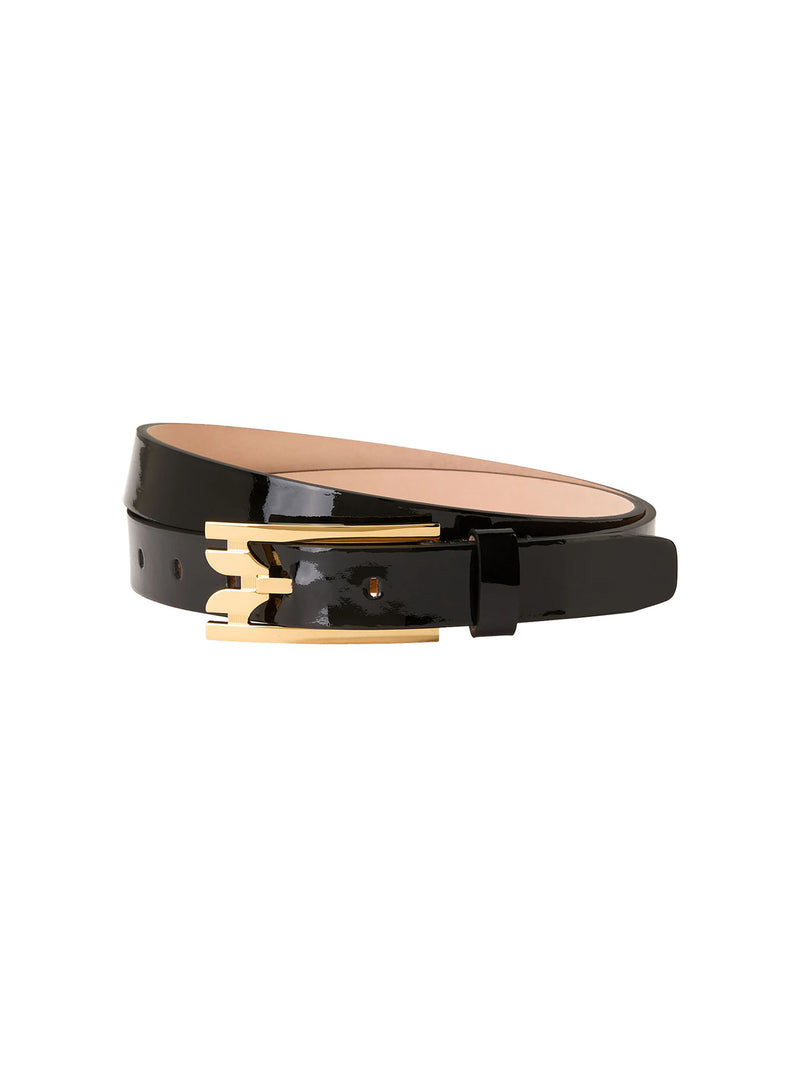 Victoria Beckham Regular Pin- Buckle Belt in Glossy Leather