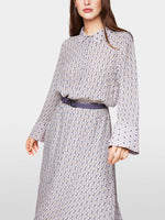 Marc Cain Patterned Blouse Dress with Collar &amp; Cuffs