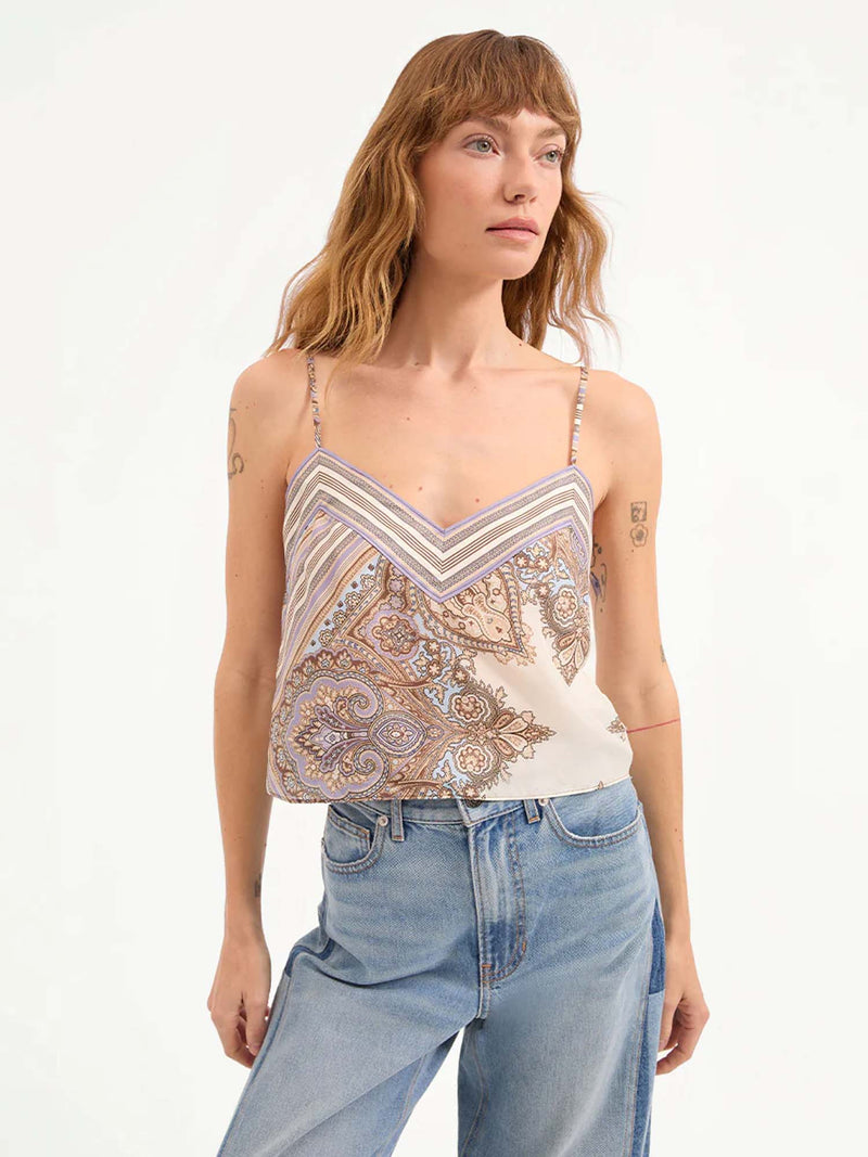 Veronica Beard Millon Silk V-neck Tank Top