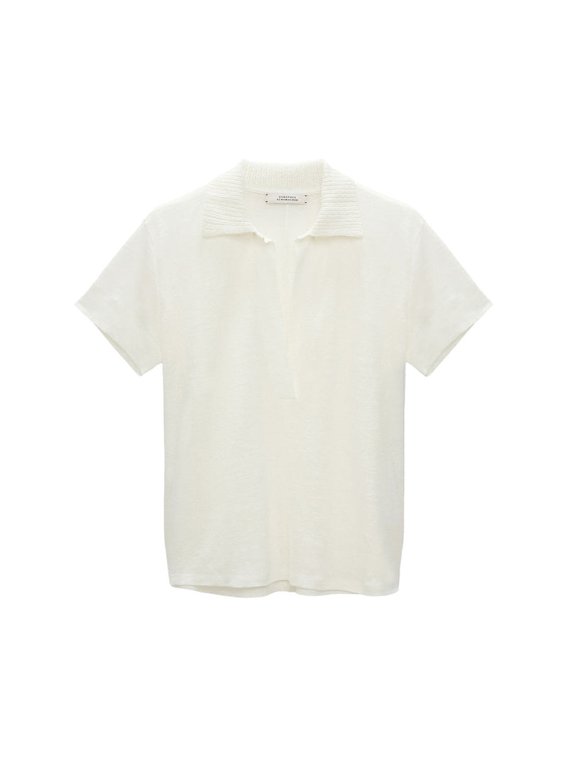 Dorothee Schumacher Natural Ease Polo Shirt w. Ribbed Knit Collar