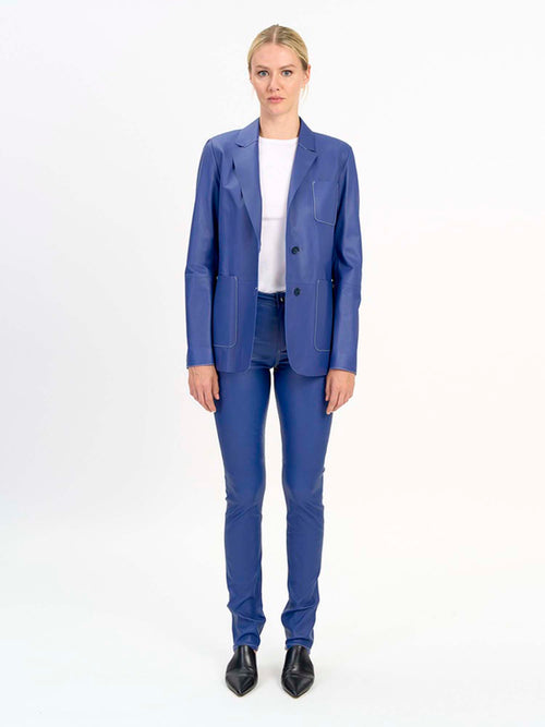 Desa Leather Patch Pocket Blazer