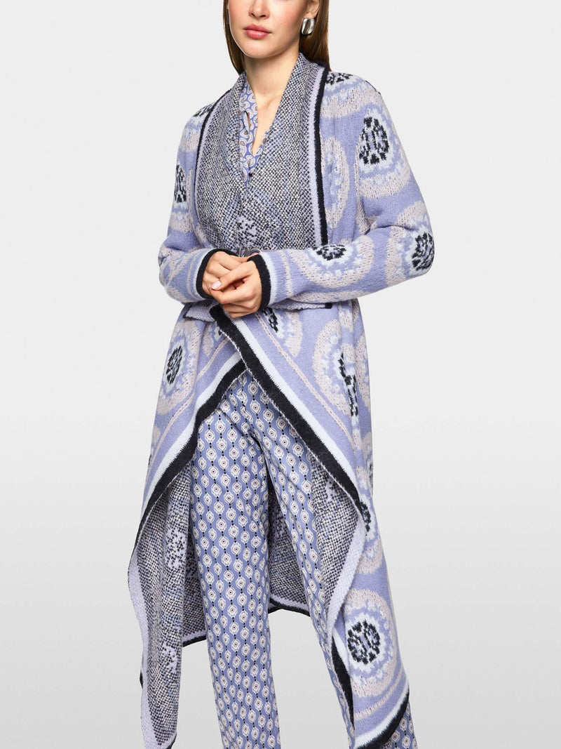 Marc Cain Knitted Coat with Waterfall Collar