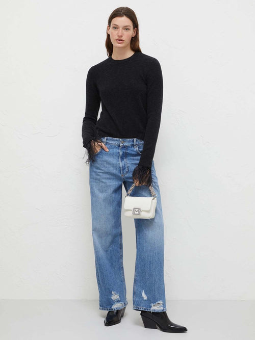 Marella Addio Sweater with Feather Trim