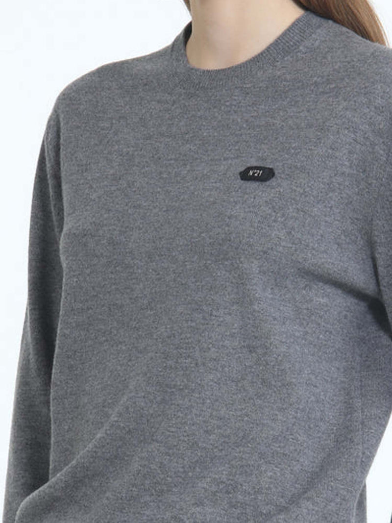 N&deg;21 Round Neck Sweater with Logo