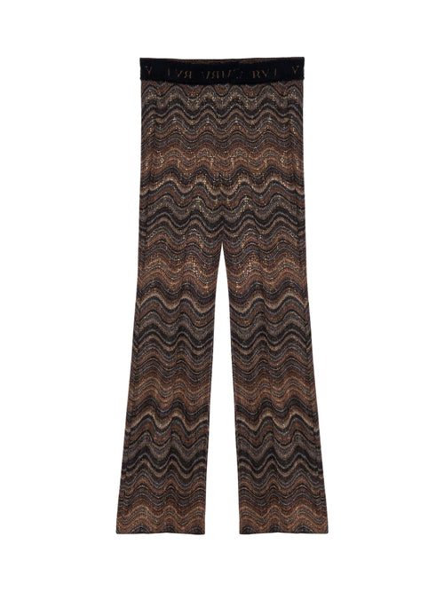 Cambio Missoni Wavy Line Knit Flare Pants