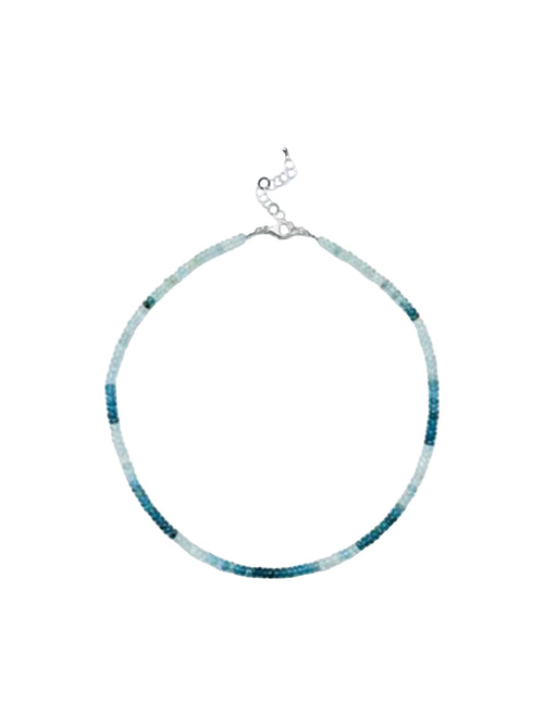 JMNYC Faceted Multi-Colour Moss Aqua Rondelle Necklace