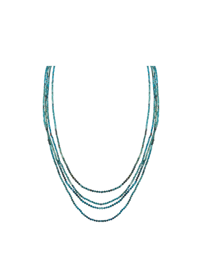 JMNYC Studio 4-Strand Faceted Multi Turquoise Necklace with Diamond Clasp