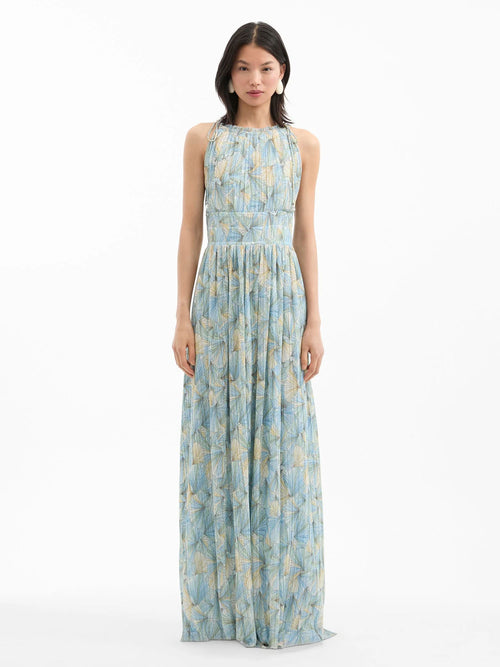 Veronica Beard Yardley Pleated Maxi Dress