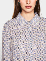 Marc Cain Patterned Blouse Dress with Collar &amp; Cuffs