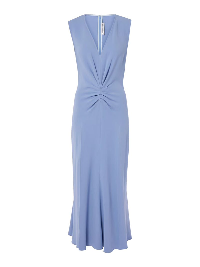 Victoria Beckham Sleeveless Gathered Waist Midi Dress