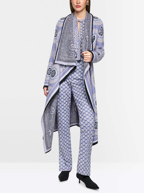 Marc Cain Knitted Coat with Waterfall Collar