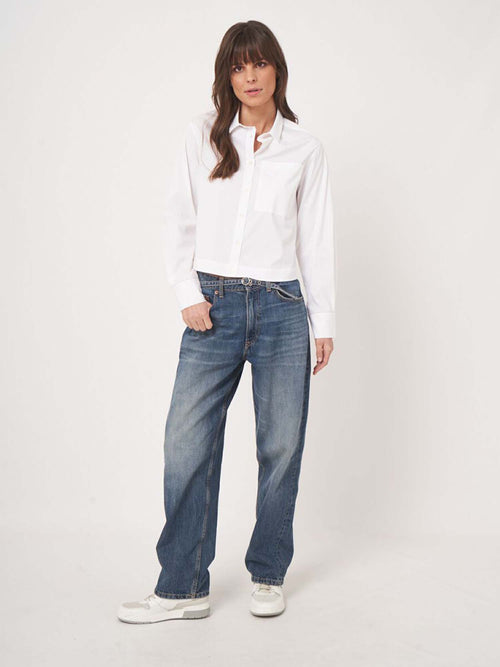 Repeat Long Sleeve Button Front Shirt
