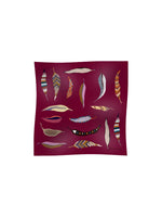 Cinzia Rocca Silk Twill Scarf with Feather Pattern