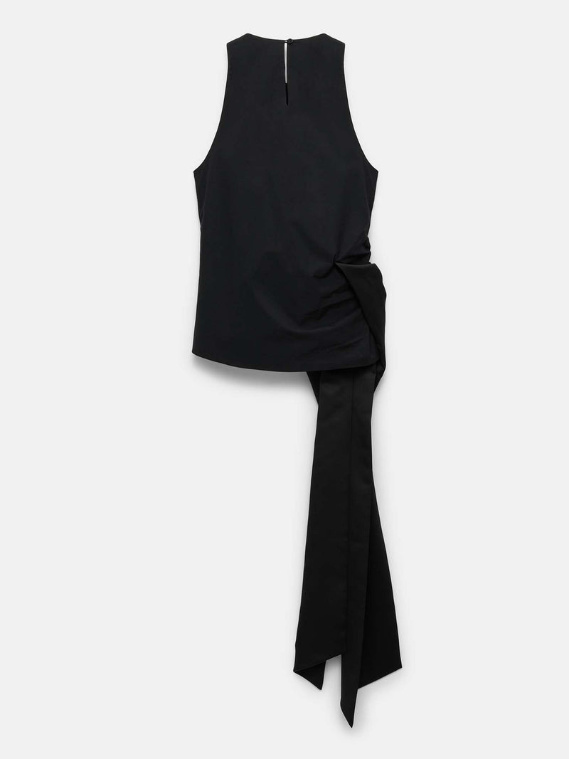 Dorothee Schumacher Poplin Power Sleeveless Top with Silk Duchesse Satin Bow
