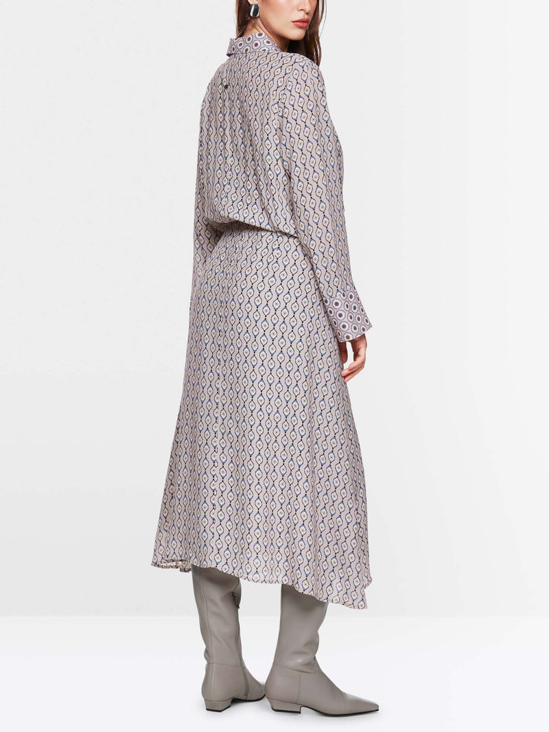 Marc Cain Patterned Blouse Dress with Collar &amp; Cuffs