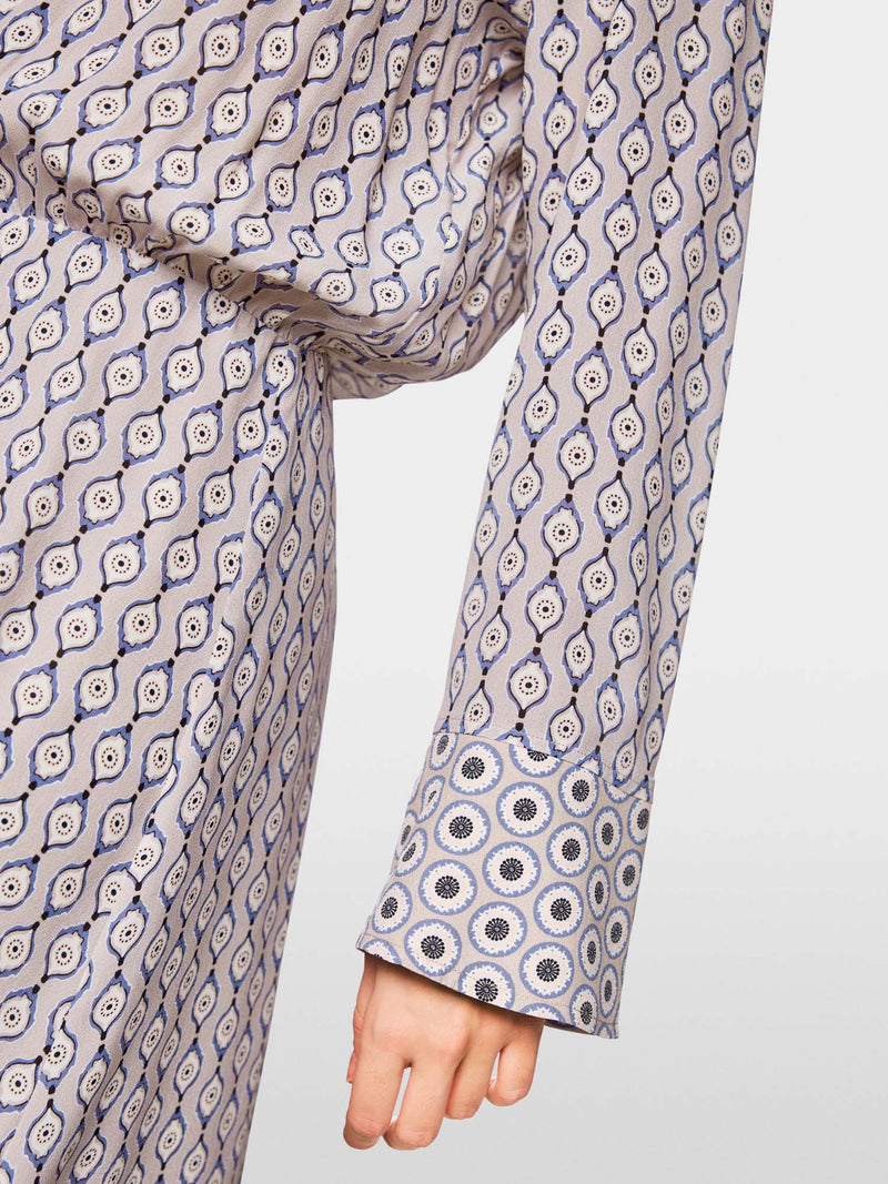 Marc Cain Patterned Blouse Dress with Collar &amp; Cuffs