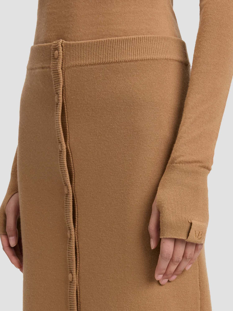 Victoria Beckham Button Detail Midi Skirt