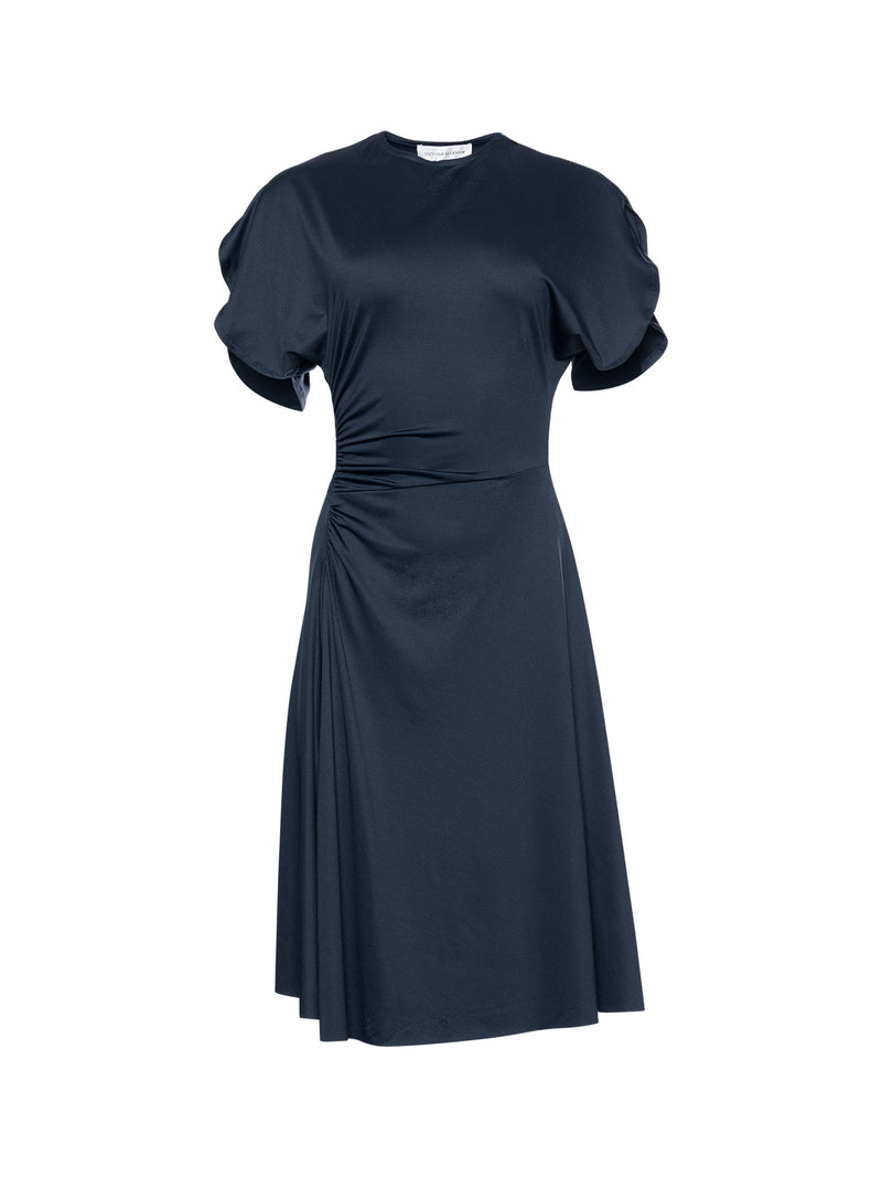Victoria Beckham Crew Neck Drape Dress