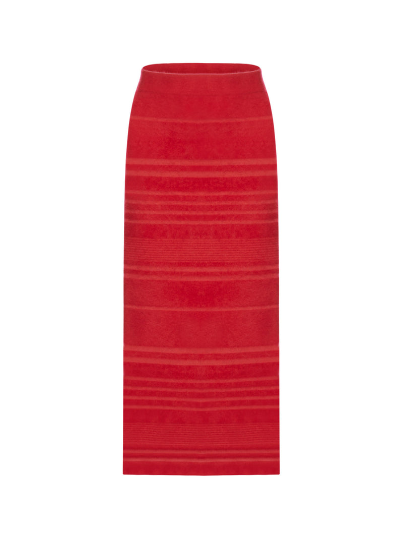 Sminfinity Furry Striped Maxi Skirt