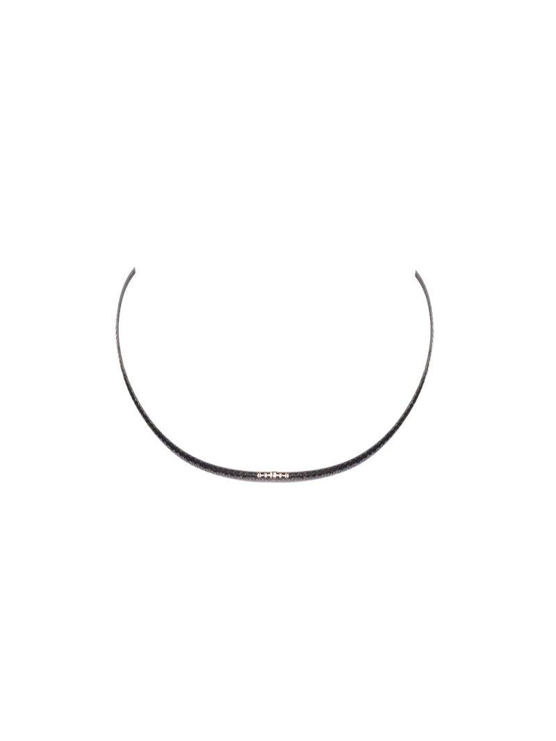 JMNYC Studio Diamond Cut Sterling Silver Rhodium Circle Necklace