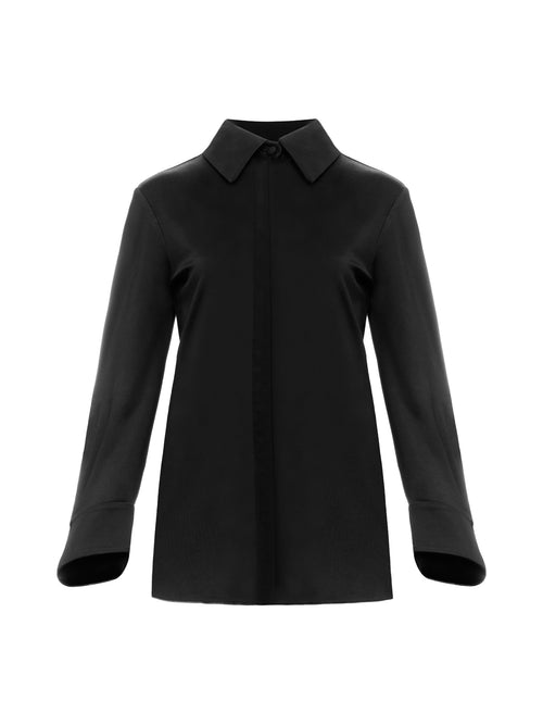 Mi Jong Lee Matte Jersey Oversized Collared Shirt