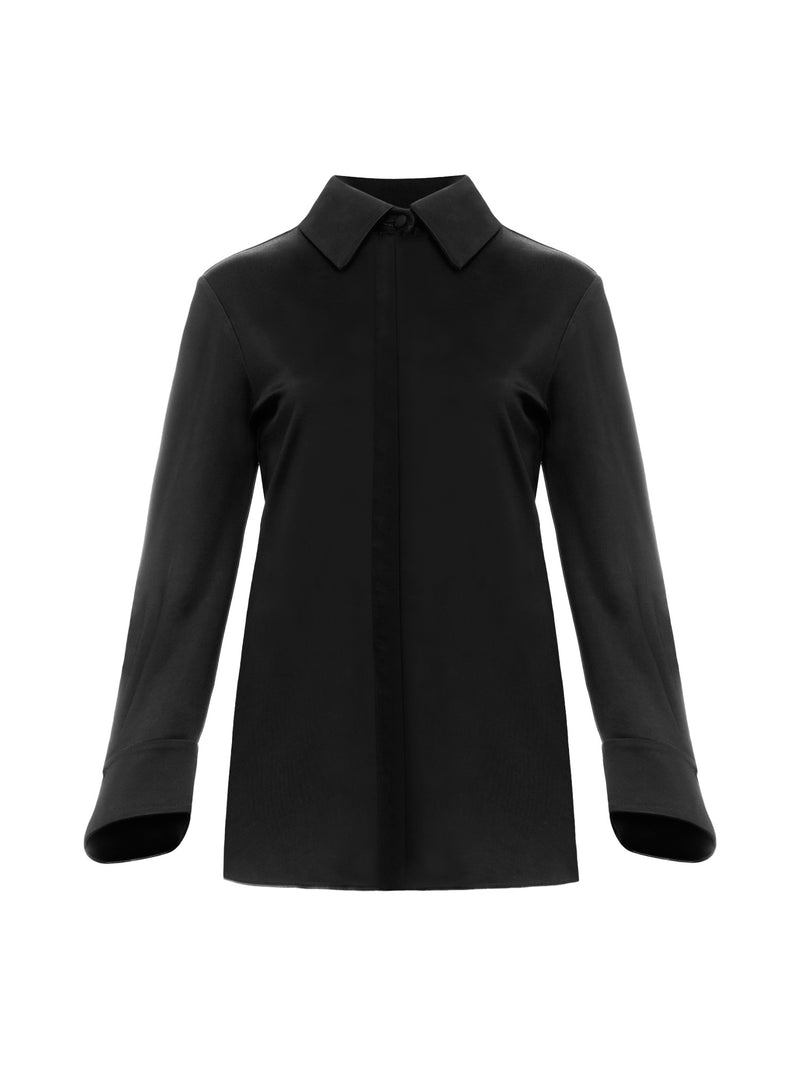 Mi Jong Lee Matte Jersey Oversized Collared Shirt