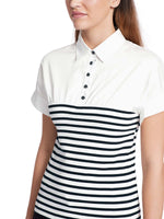 Marc Cain Mixed Material Striped Blouse