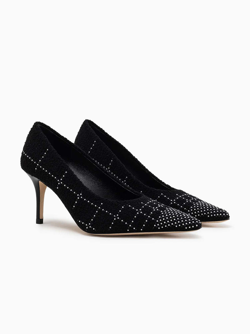 Arteana Perla 75 Tweed Pump with Pearl Embellishment