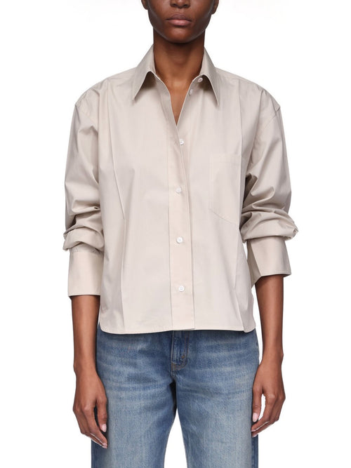 Victoria Beckham Cropped Long Sleeve Collared Shirt