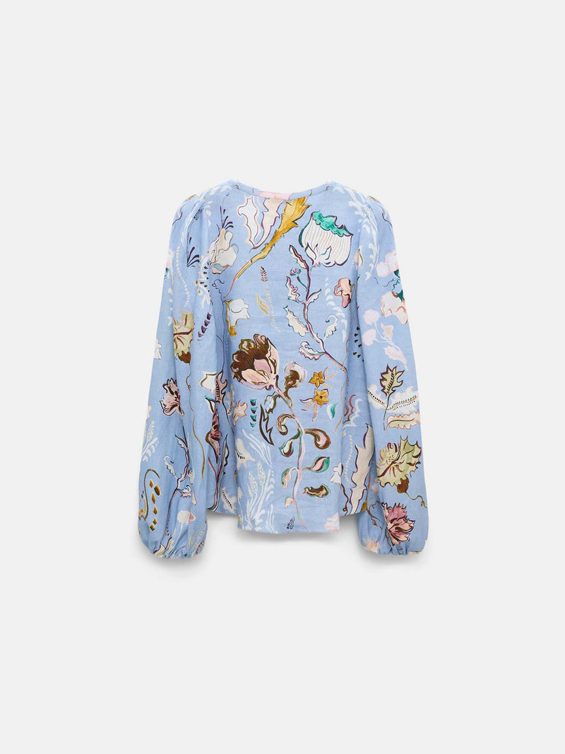 Dorothee Schumacher Floral Power Printed Linen Blouse