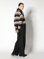 Sminfinity Pure &amp; Fluffy Striped Crewneck Jacket