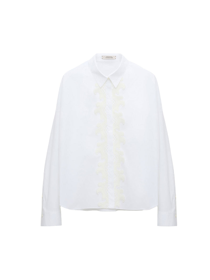 Dorothee Schumacher Poplin Power Blouse with Lace Detail