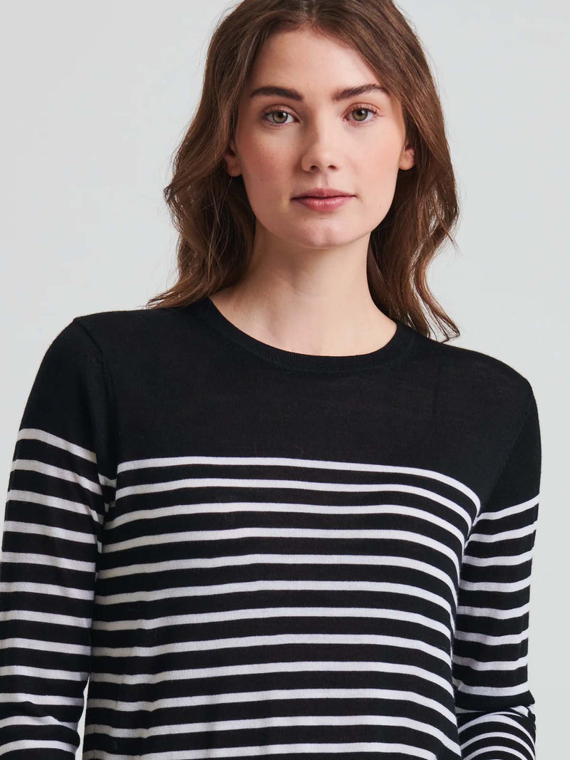 Patrick Assaraf Merino Striped Crewneck