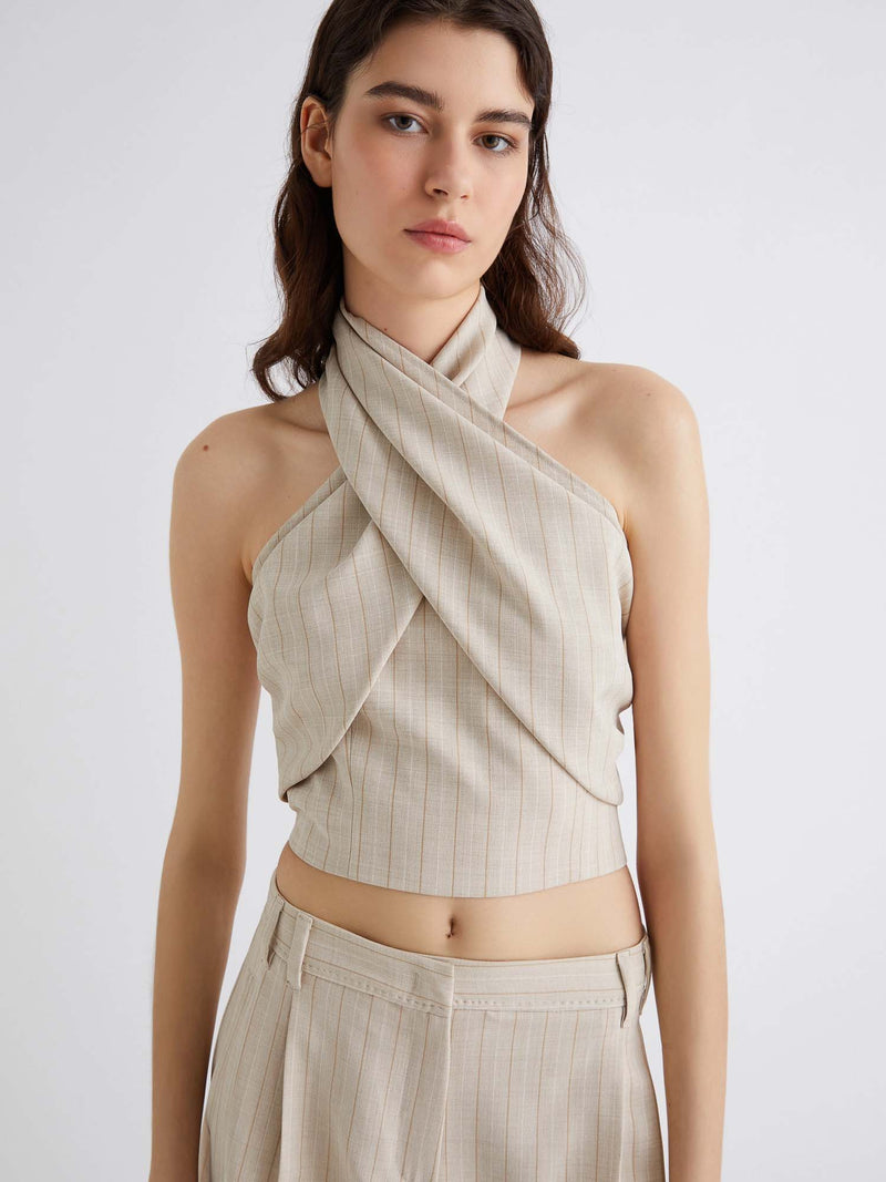 Marella Lison Criss Cross Halter Top