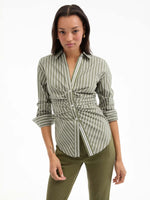Veronica Beard Devra Striped Button-Down Shirt
