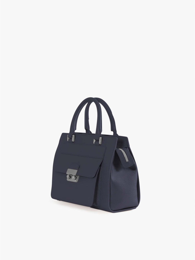 Cinzia Rocca Leather Structured Bag with Metal Closure