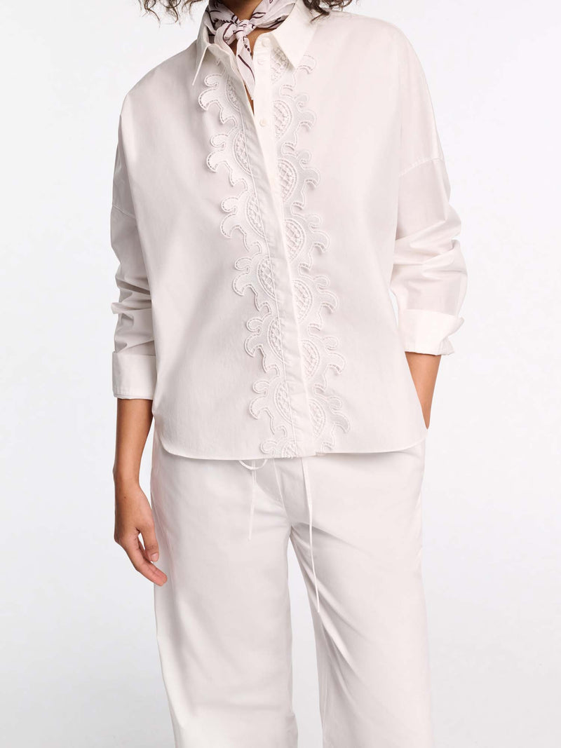 Dorothee Schumacher Poplin Power Blouse with Lace Detail