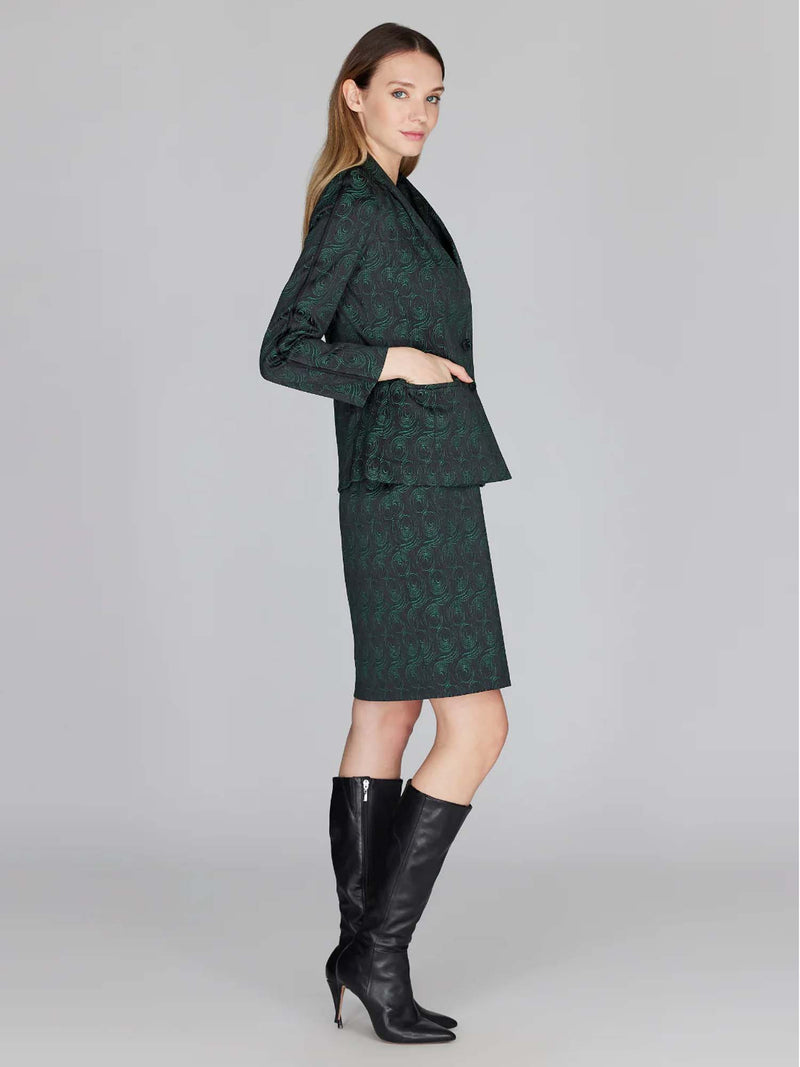 Mi Jong Lee Swirl Jacquard Fitted Jacket