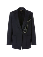 Marc Cain One Button Blazer with Side Print Detail