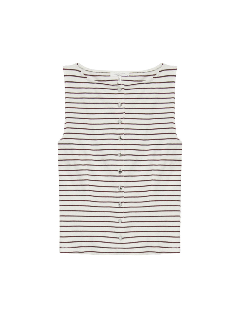 Rag &amp; Bone The Knit Stripe Boatneck Tank