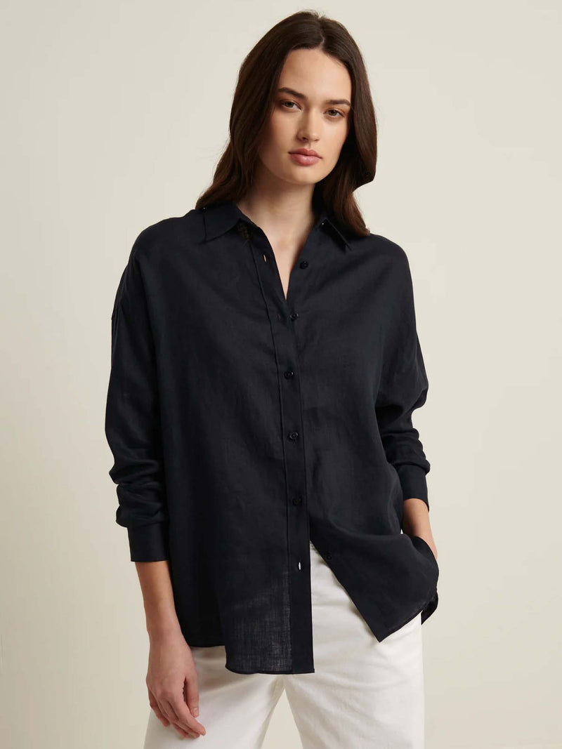 Patrick Assaraf Linen Boyfriend Shirt